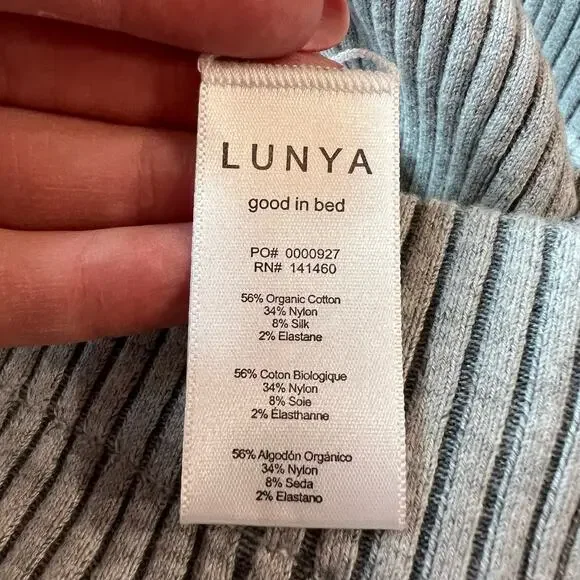 LUNYA Cozy Cotton Silk Ribbed Bike Short Medium Grey Heather Pocket Medium NEW - Picture 8 of 12